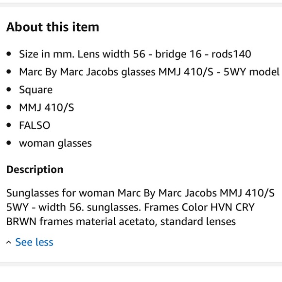 Marc by Marc Jacobs Sunglasses Havana Brown - Picture 5 of 7